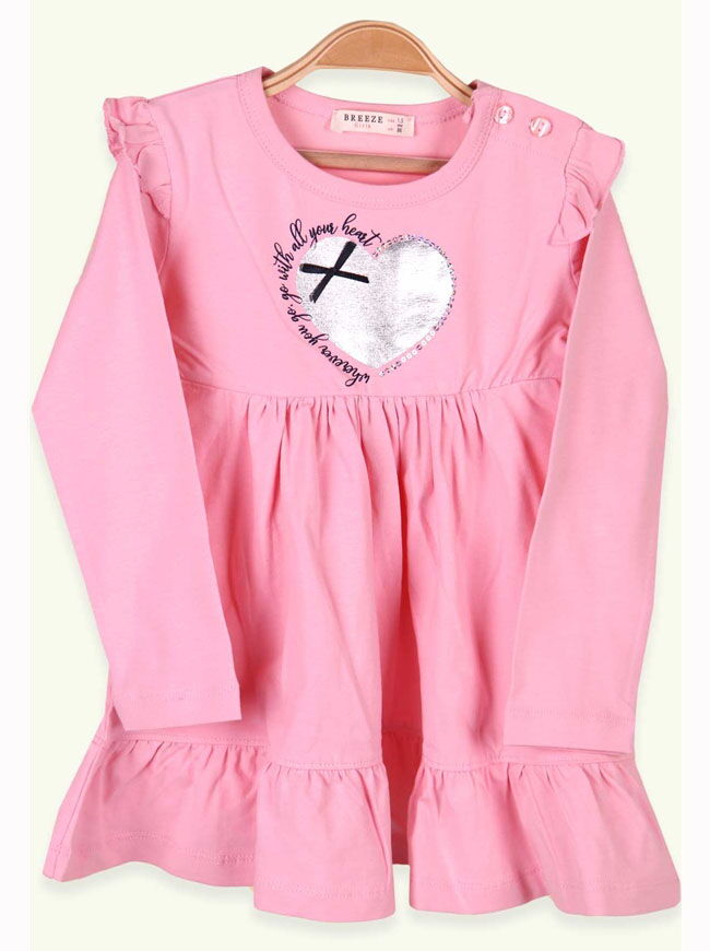 Платье для девочки Breeze Сердечко розовое 13466 - цена