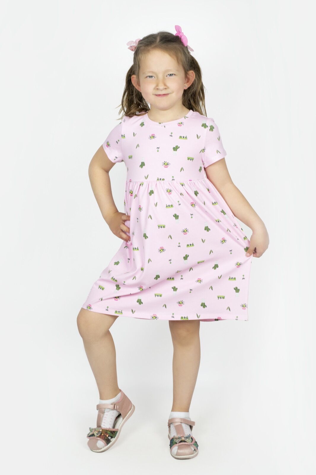 Платье для девочки Роксана Кактусы розовое 0080/16086 - цена