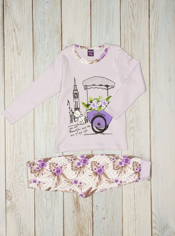 Пижама для девочки Vitmo фиолетовая 712 - цена