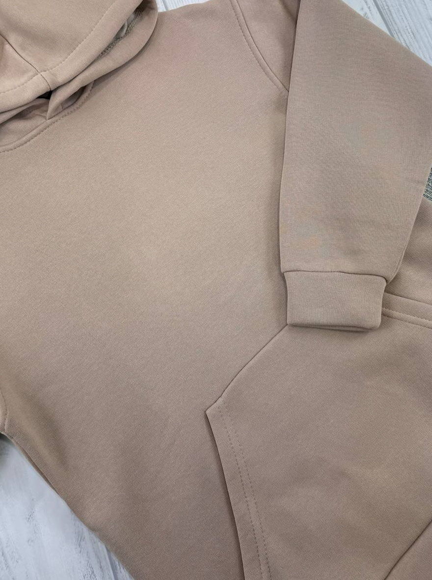 Утепленный спортивный костюм оверсайз BabyLife темный беж 2909-01 - картинка
