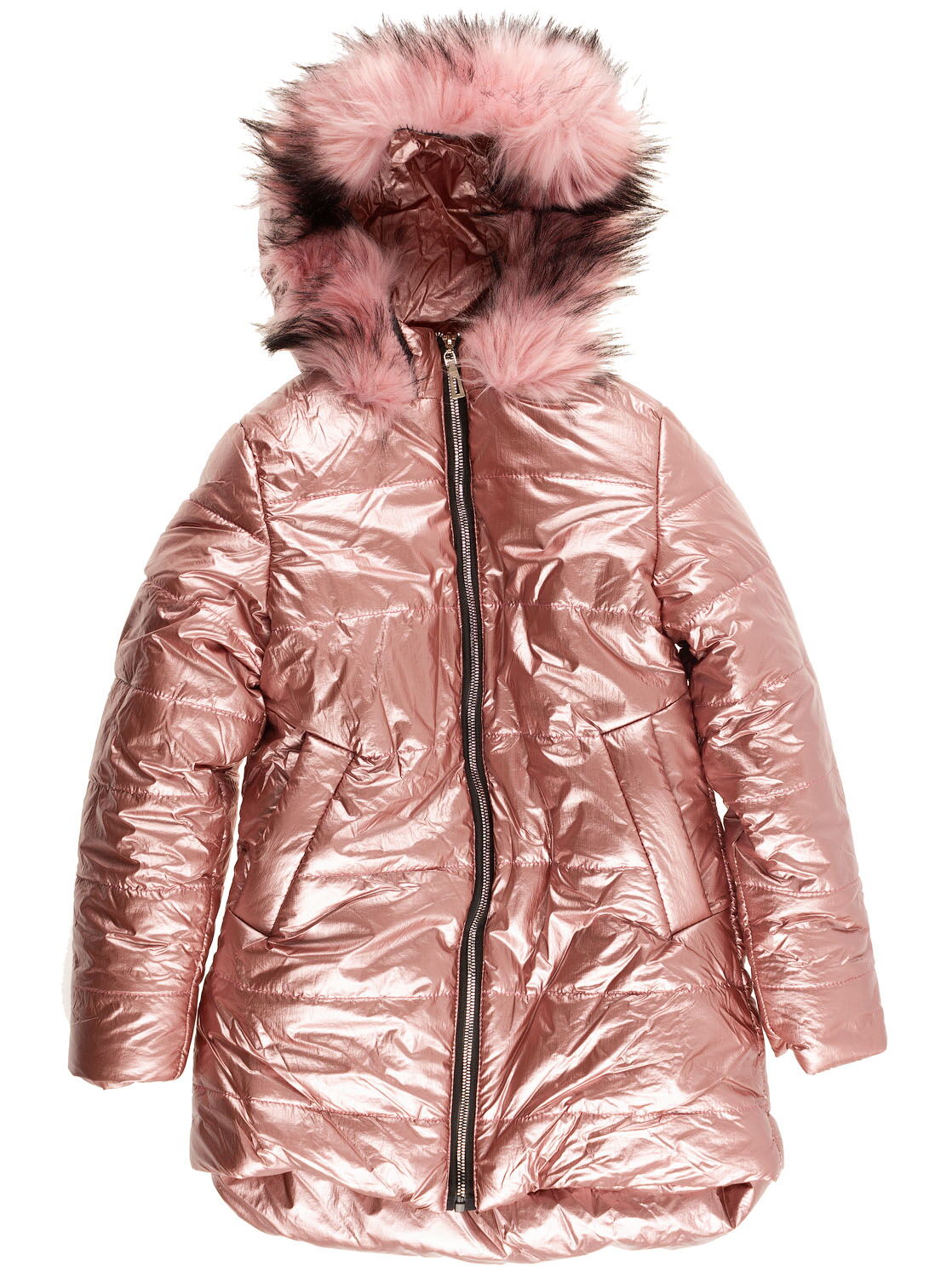 Куртка зимняя для девочки Одягайко розовое золото 20112 - фото