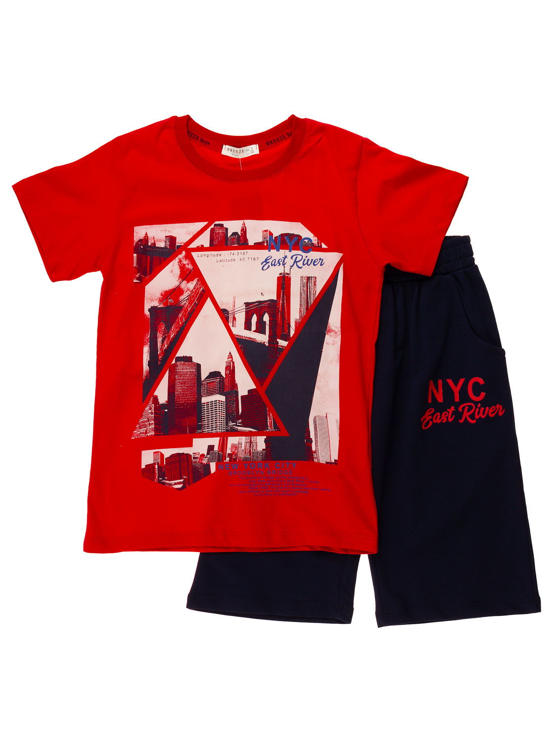 Комплект футболка и шорты Breeze NYC красный 12423 - цена