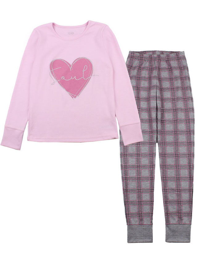 Пижама для девочки-подростка Фламинго Сердечко-клетка розовая 240-222 - цена