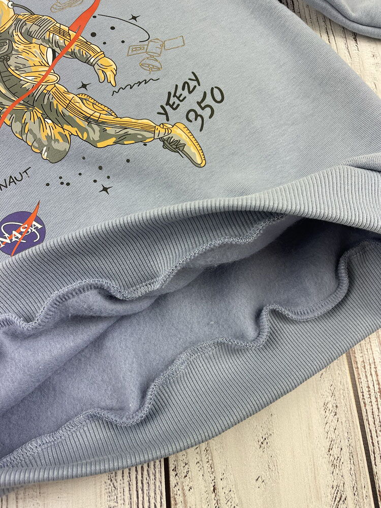 Утепленный свитшот для мальчика Mevis Nasa Space голубой 3975-01 - фото