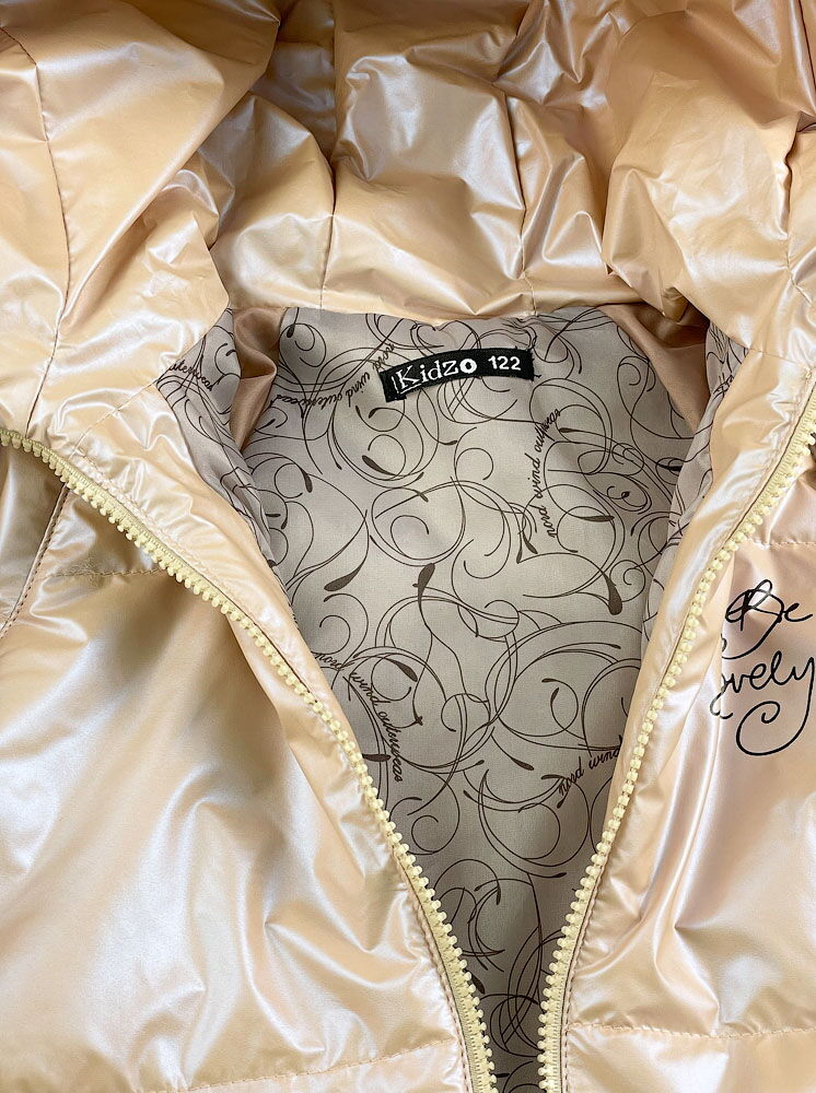 Деми куртка для девочки Kidzo Хамелеон пудра 2214 - фотография
