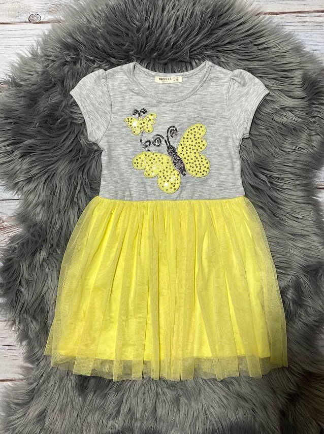 Платье для девочки Breeze Бабочки желтое 14370 - размеры