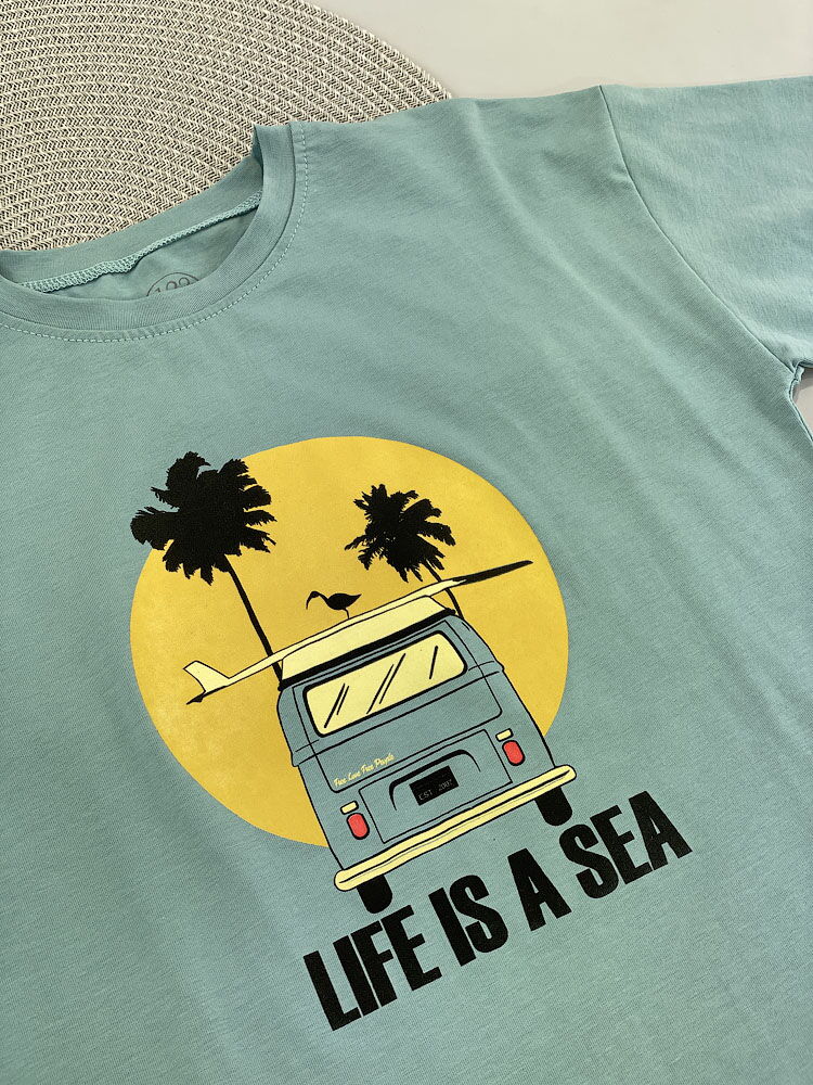 Футболка детская Фламинго Life is a Sea бирюзовая 1005-417 - фото