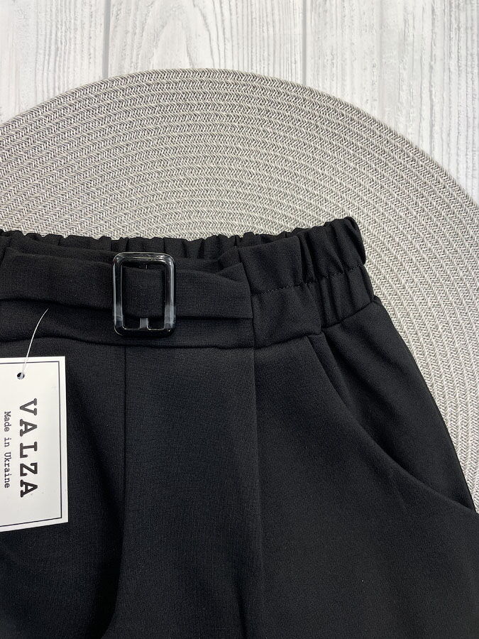 Брюки-палаццо для девочки трикотаж Valza черные 5102 - Киев