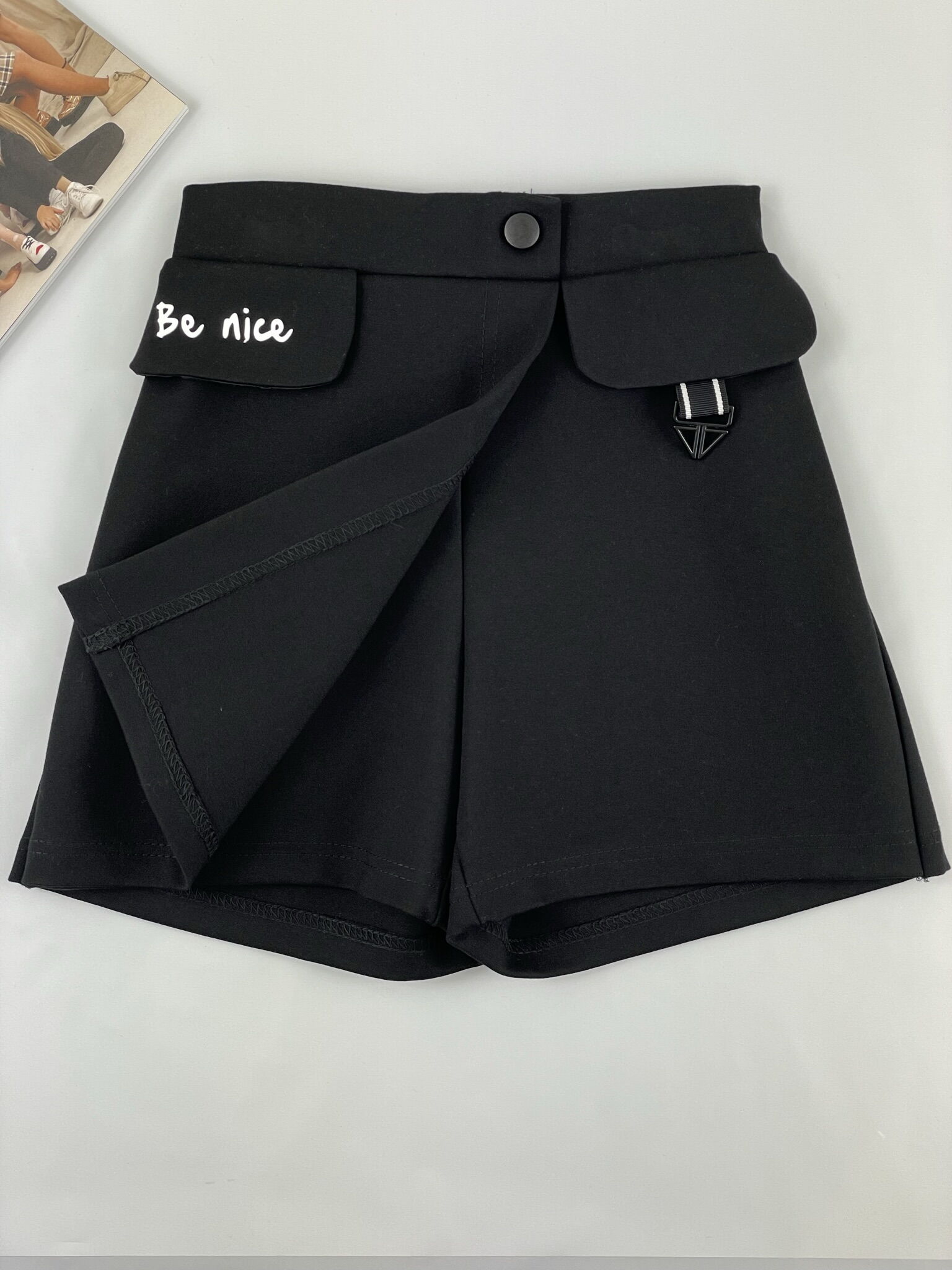 Юбка-шорты для девочки Mevis черная 4110-02 - купить