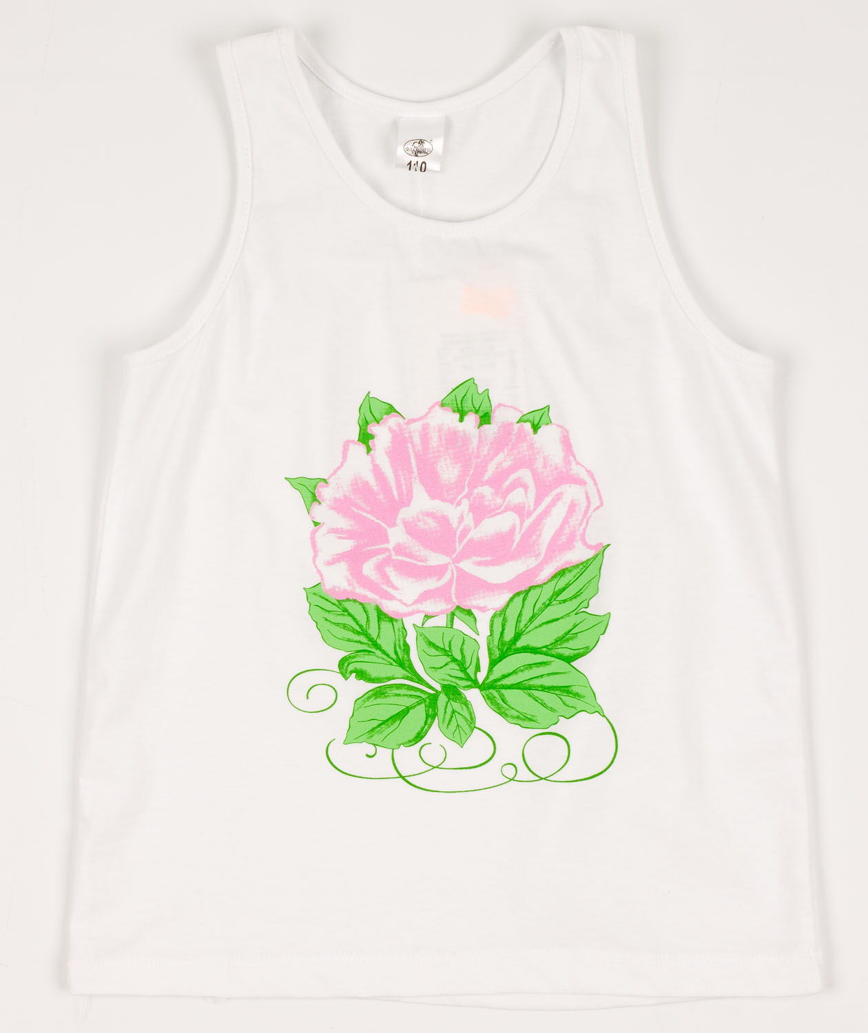 Майка для девочки Фламинго Роза 812-110 белый - цена