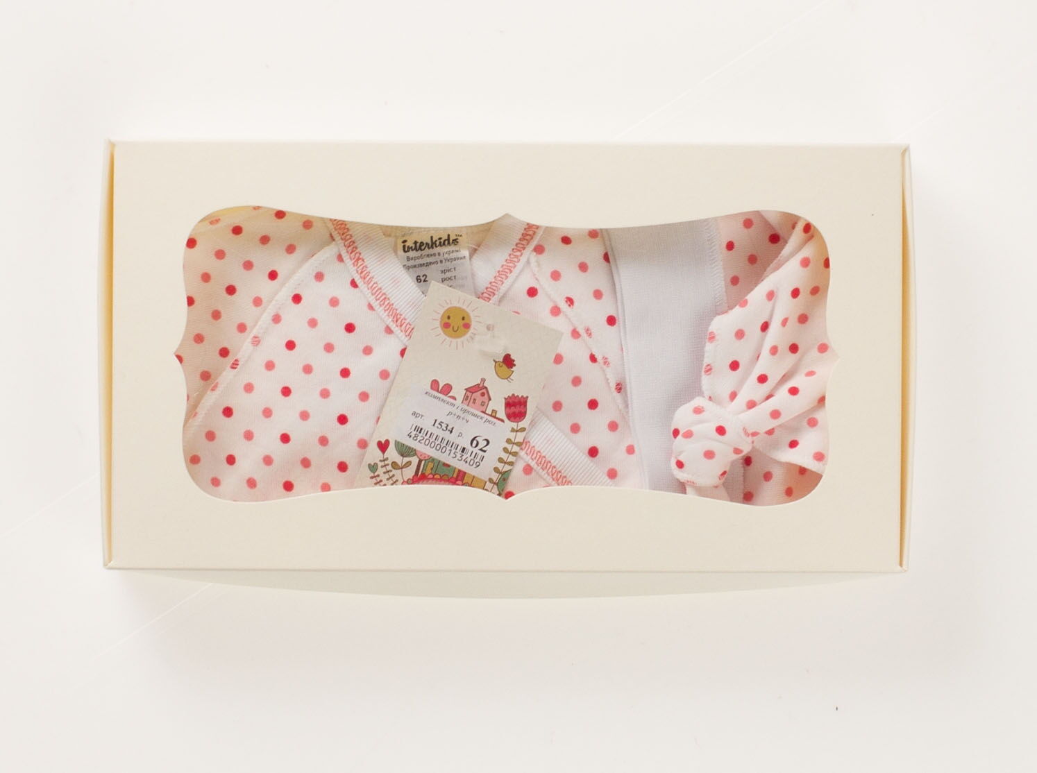 Комплект для новорожденного интерлок Interkids Горошек розовый 1533 - размеры