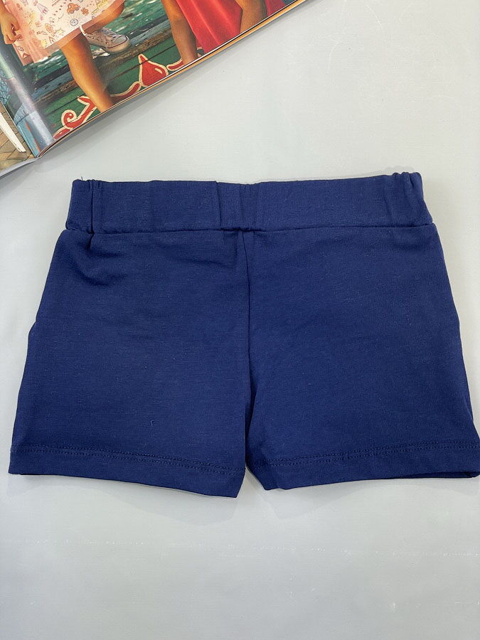 Трикотажные шорты для девочки Фламинго синие 950-416 - фотография