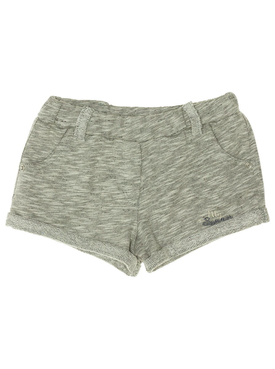 Трикотажные шорты для девочки Фламинго серые 768-316 - фото