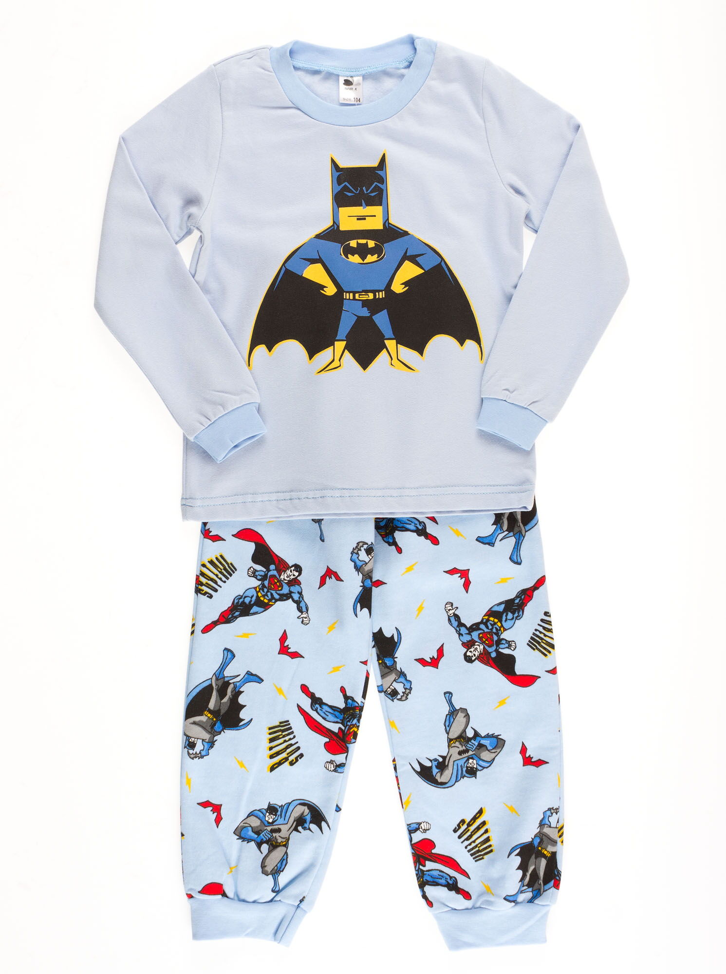 Пижама утепленная для мальчика Valeri tex Бетмен голубая 1626-55-155 - цена