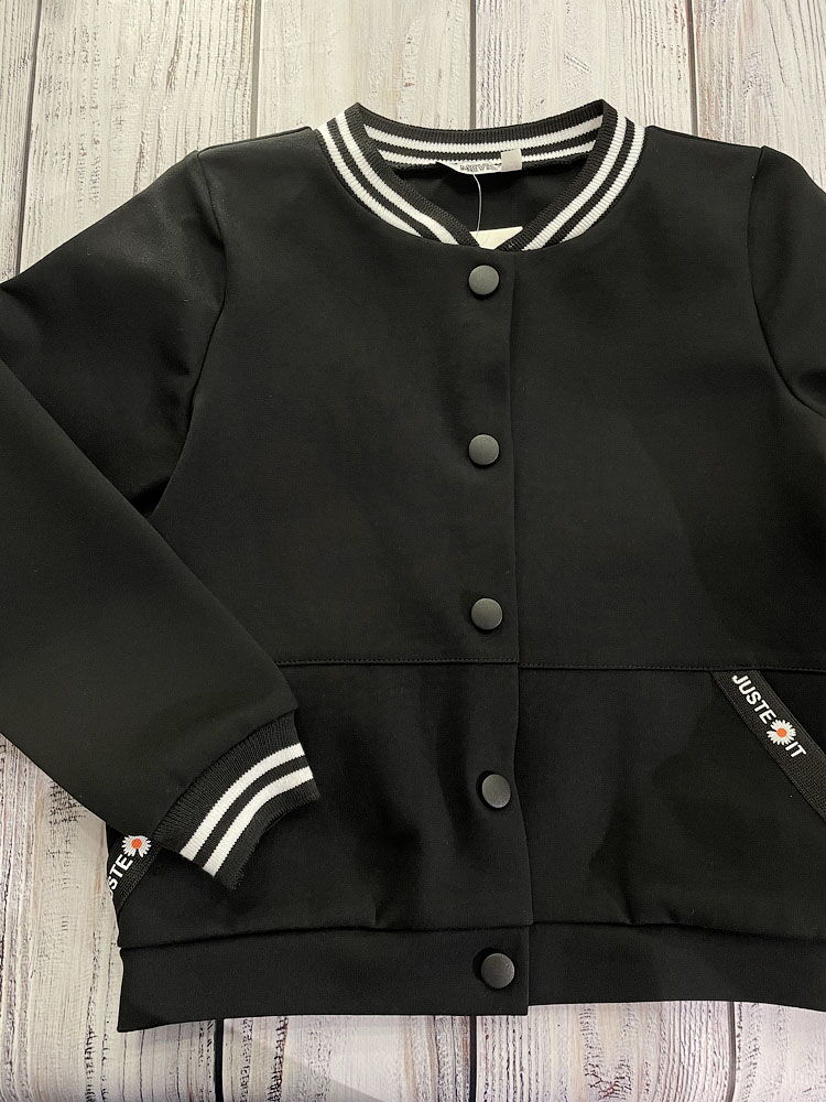 Бомбер для девочки Mevis черный 4158-02 - фото