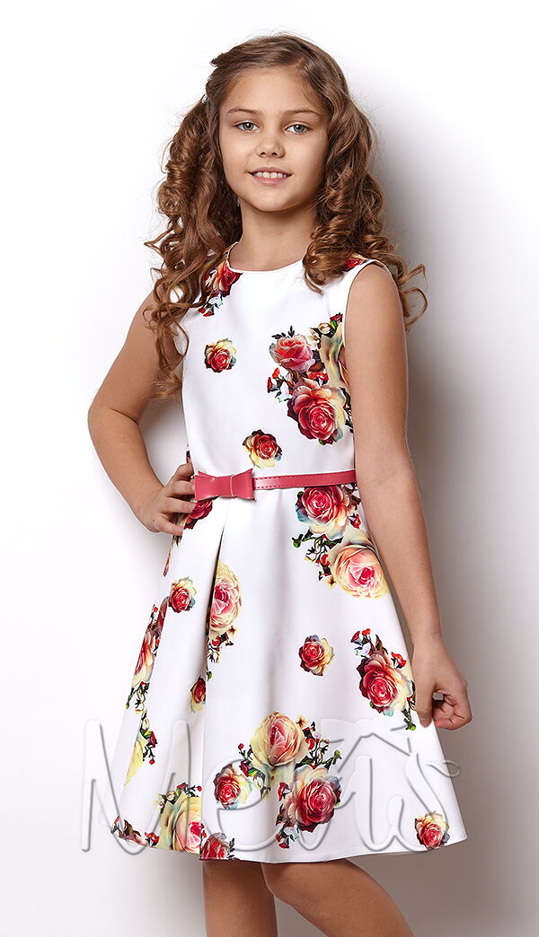 Платье для девочки Mevis Цветы белое 2457-01 - цена