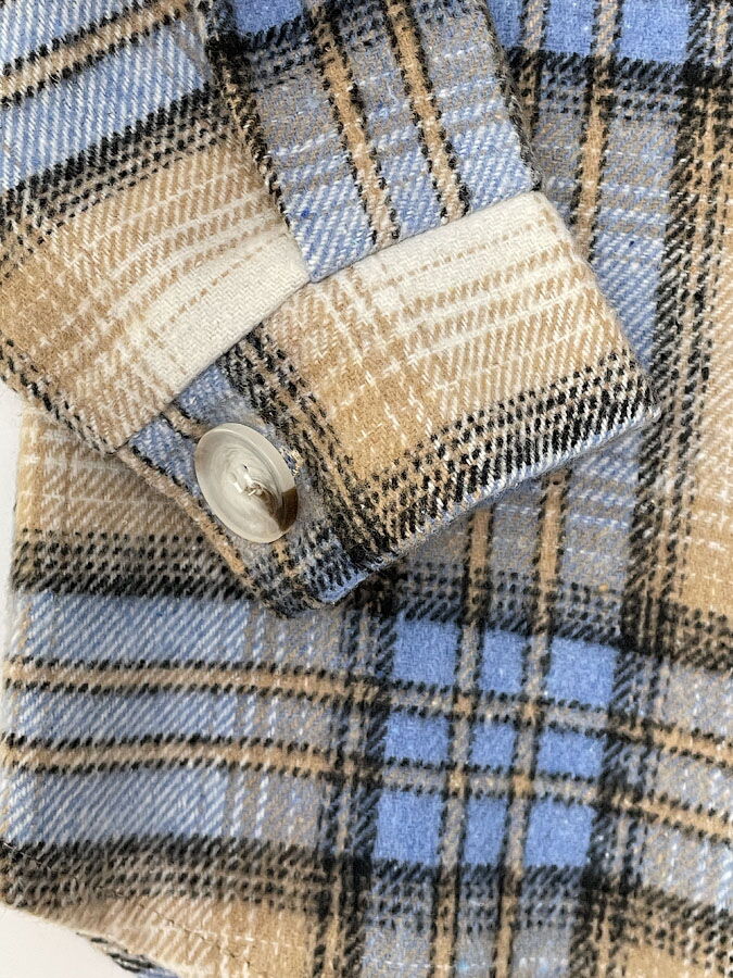 Теплая рубашка в клетку Mevis голубая 4907-02 - Киев