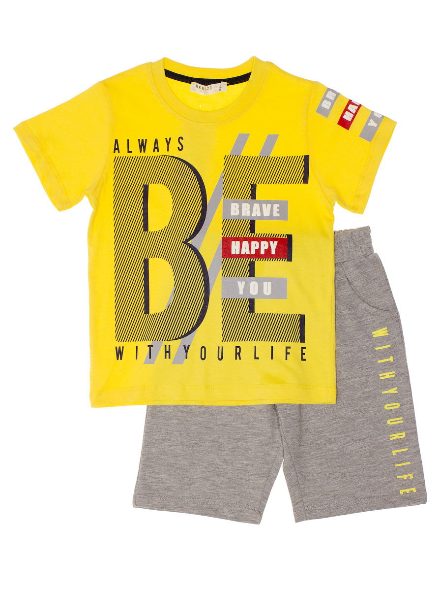 Комплект футболка и шорты для мальчика Breeze желтый 13331 - цена