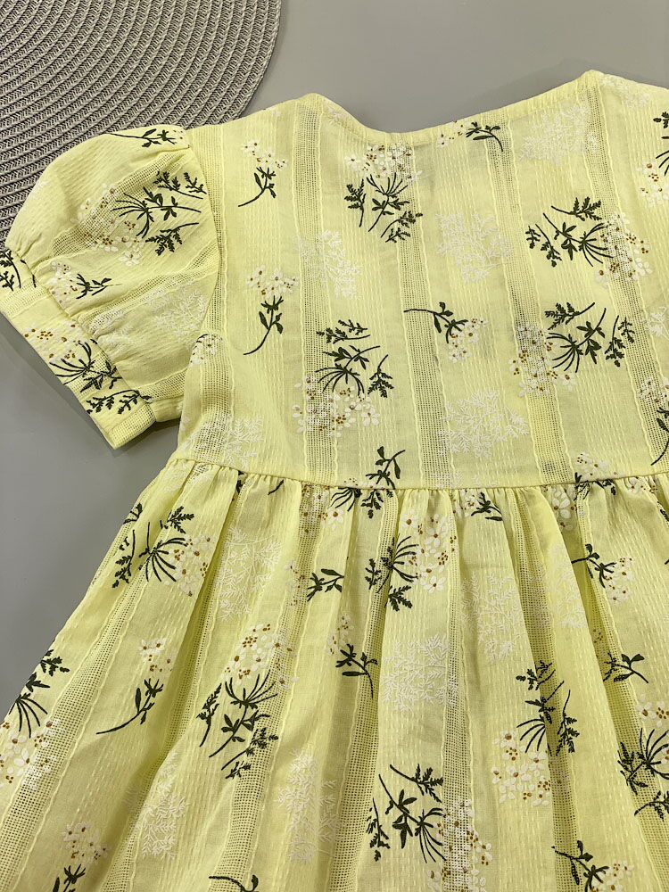 Летнее платье для девочки Mevis Цветочки желтое 4972-01 - картинка