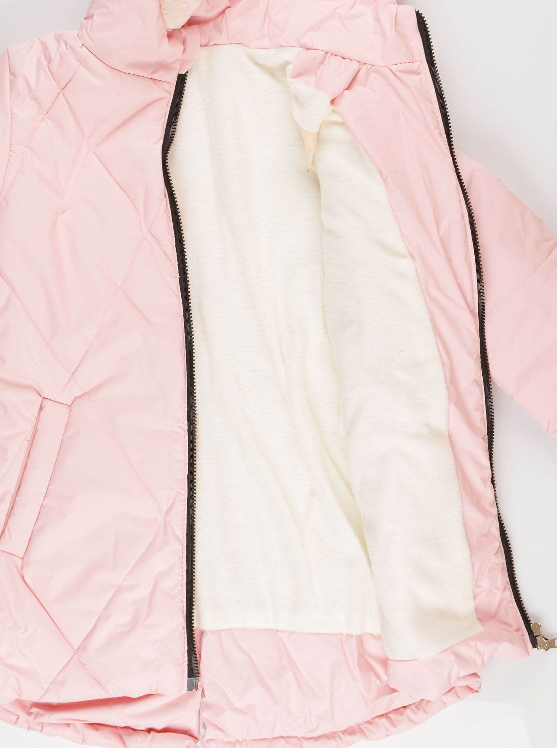 Куртка удлиненная для девочки ОДЯГАЙКО розовая 22101 - картинка