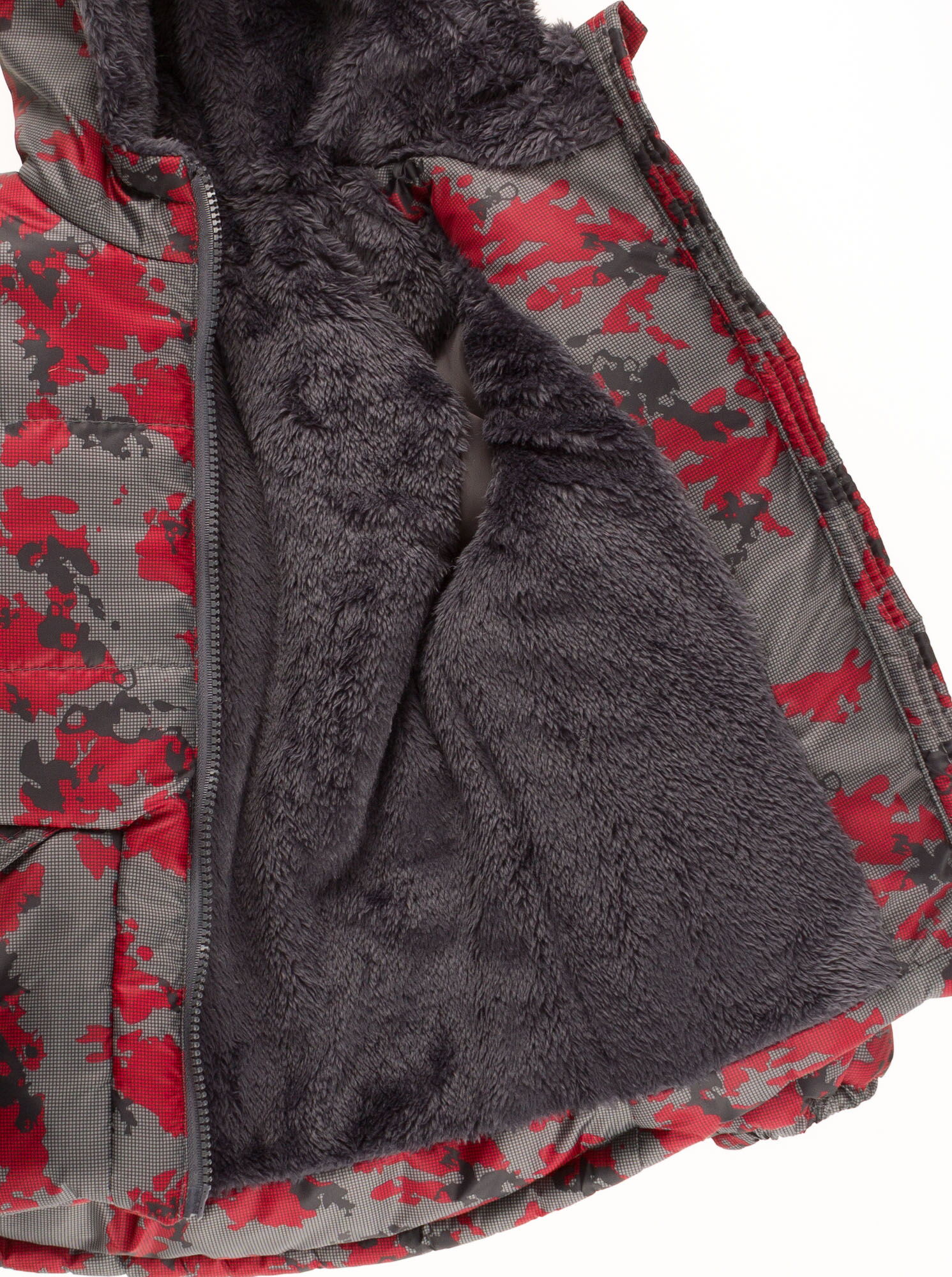 Куртка зимняя для мальчика Одягайко серый абстракт 20065О - размеры