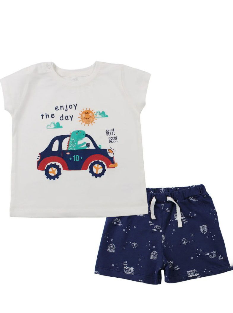 Комплект футболка и шорты для мальчика Фламинго молочный 571-417 - цена