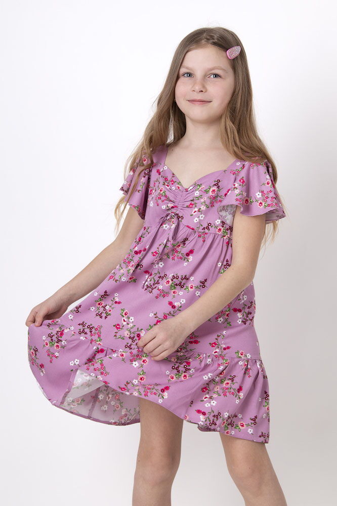Платье для девочки Mevis Цветочки розовое 4544-03 - фото