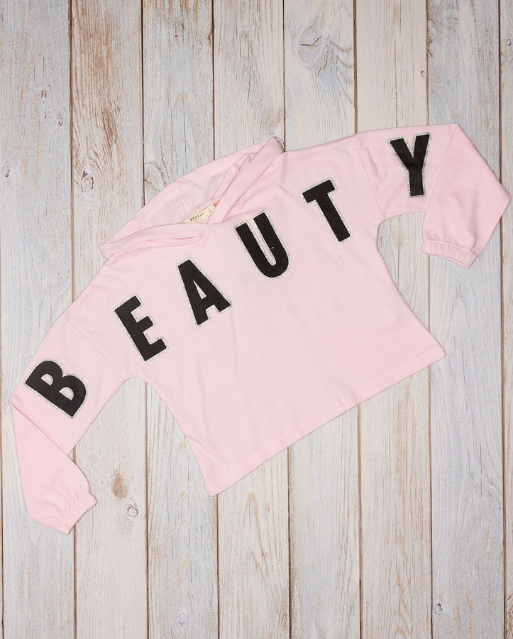 Укороченная кофта с капюшоном для девочки Breeze Beauty розовая 14324 - цена