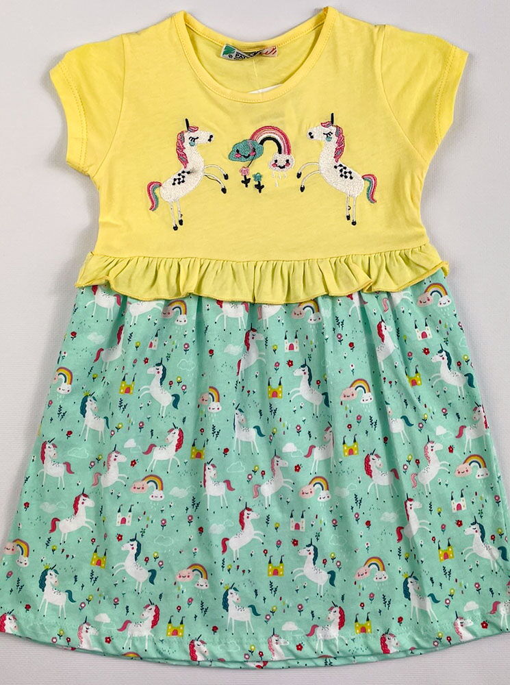 Платье для девочки PATY KIDS Единороги желтое 51364 - купить