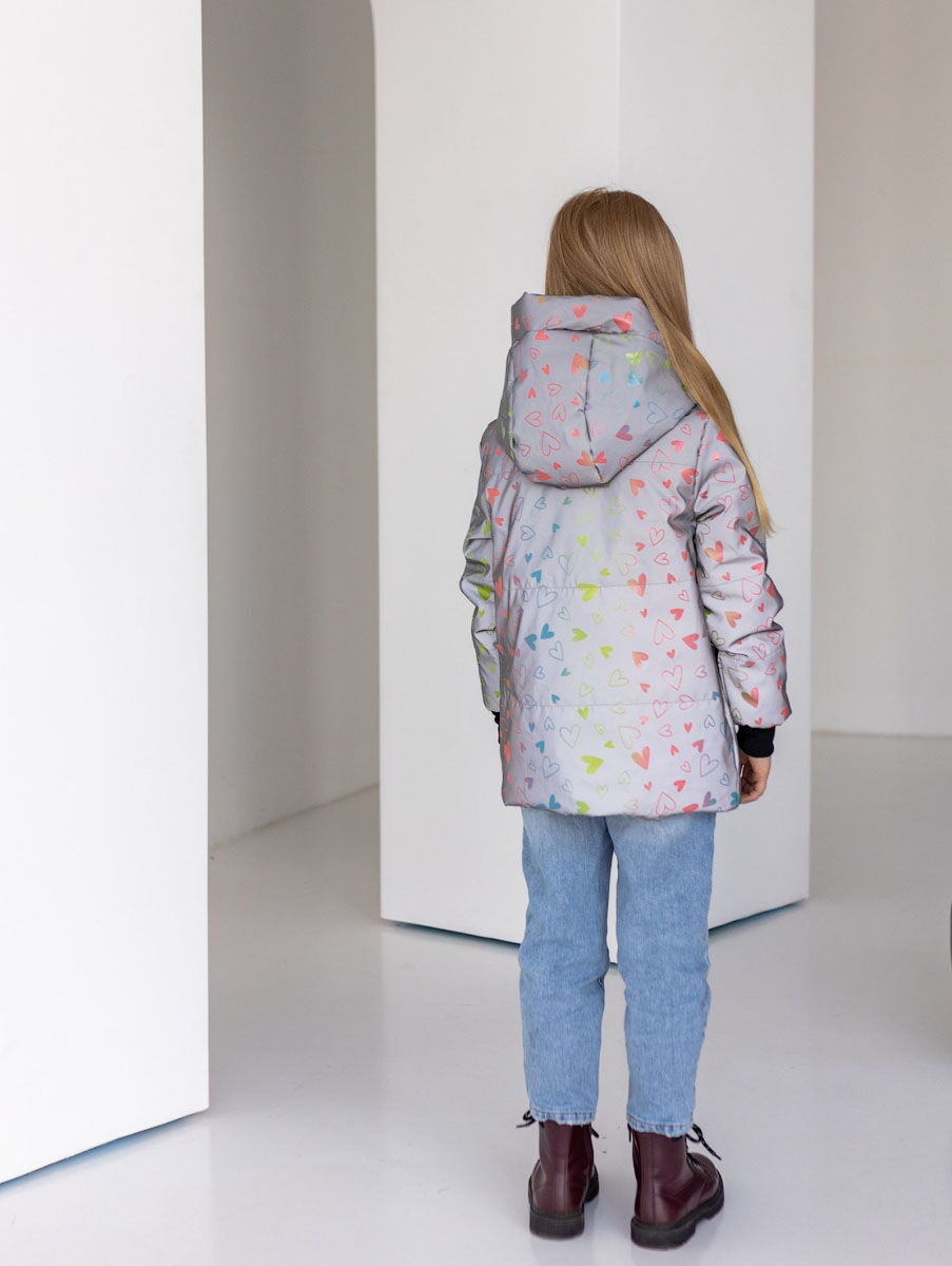 Светоотражающая куртка для девочки Tair kids Сердечки 107 - картинка