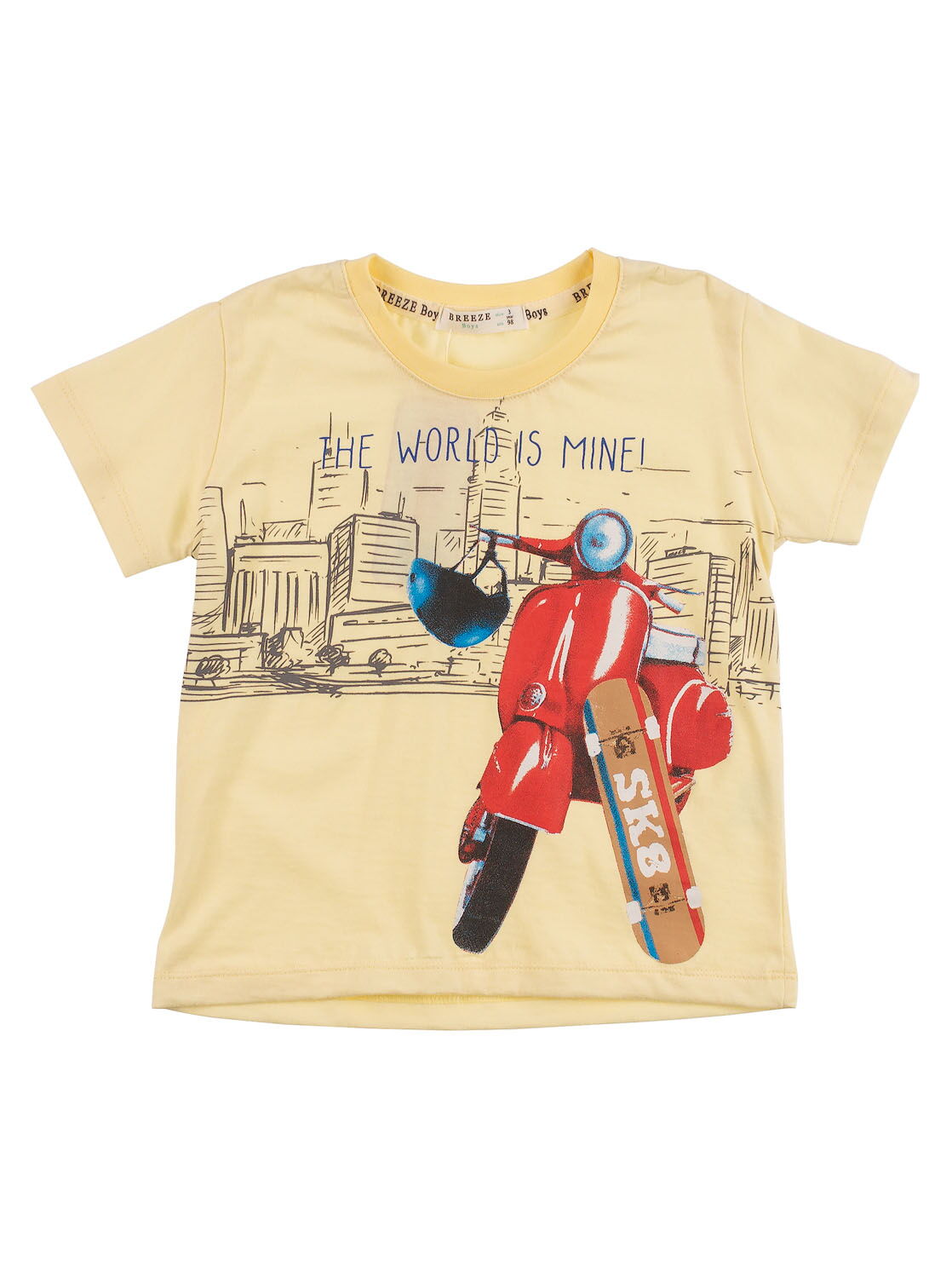 Комплект футболка и шорты Breeze Мотоцикл желтый 12356 - размеры
