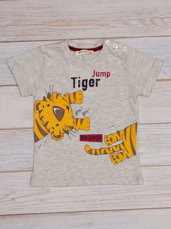 Комплект футболка и шорты для мальчика Breeze Tiger серый 14379 - фотография