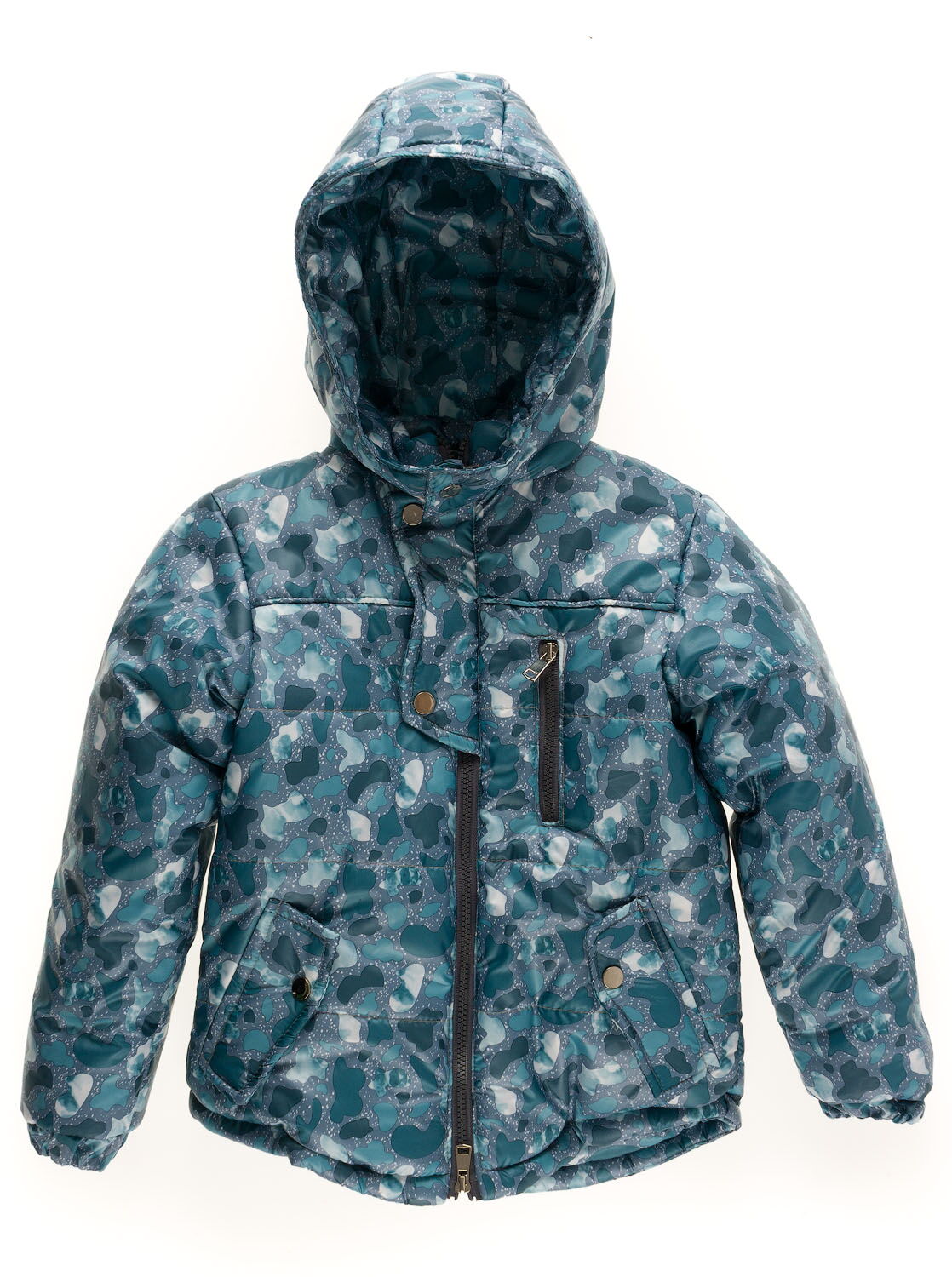 Куртка зимняя для мальчика Одягайко серый абстракт 20030О - цена