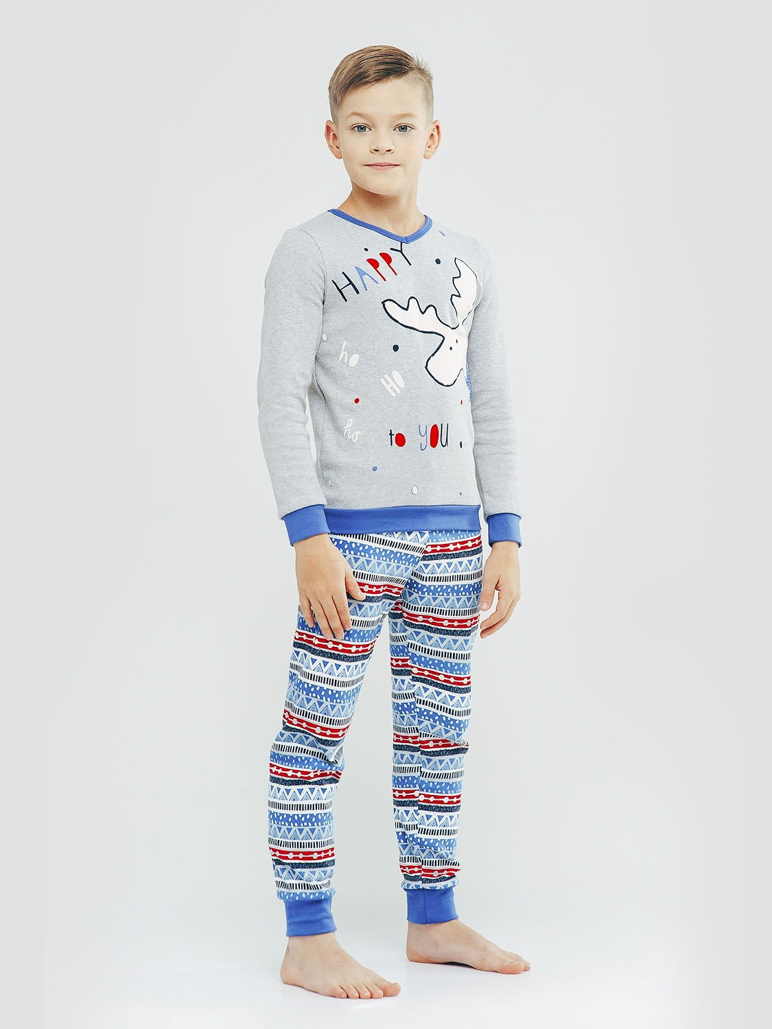 Пижама для мальчика со светящимся рисунком SMIL серая 104614 - цена