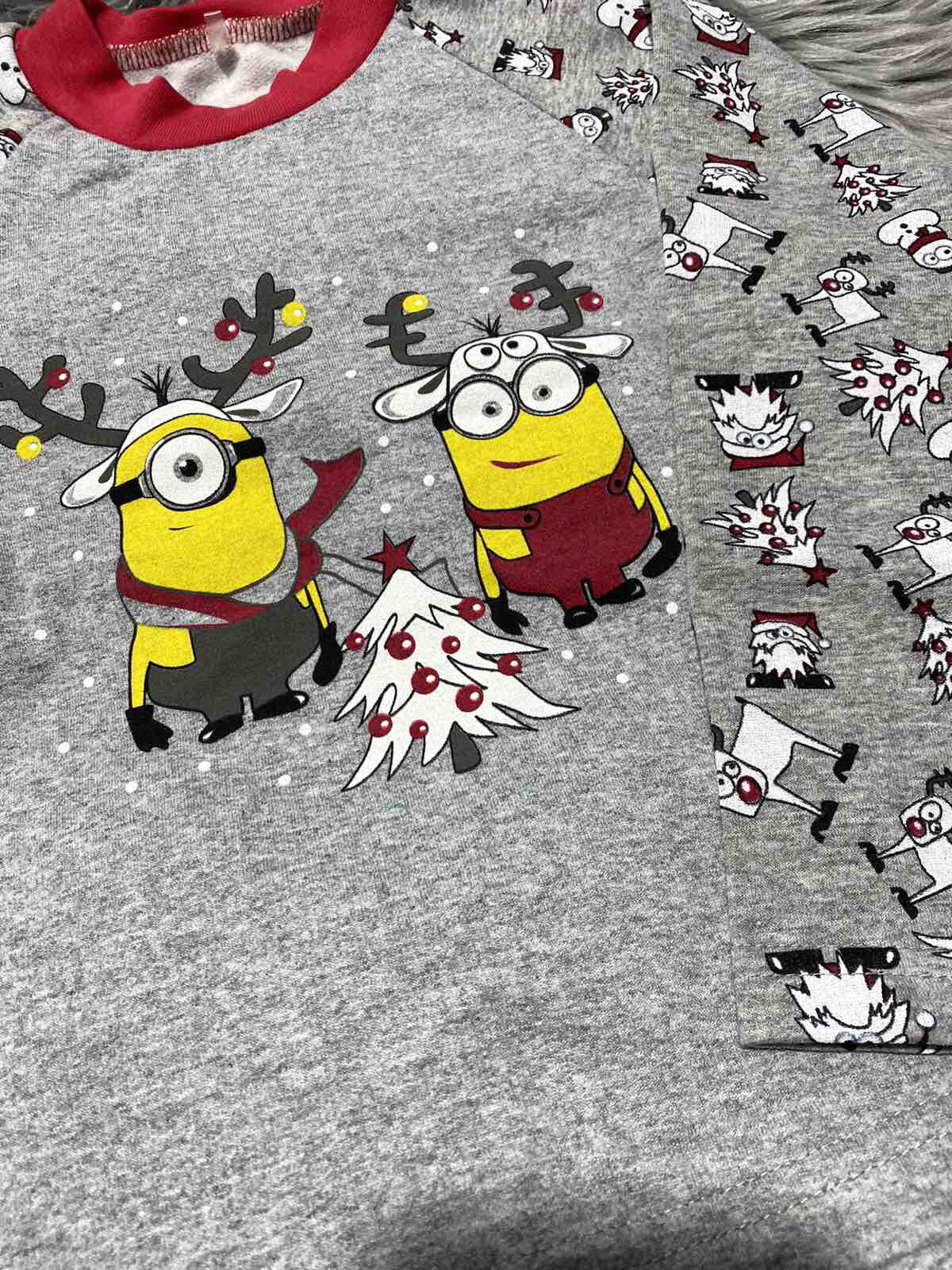 Утепленная пижама для мальчика Фабрика Миньоны серая 00433 - размеры