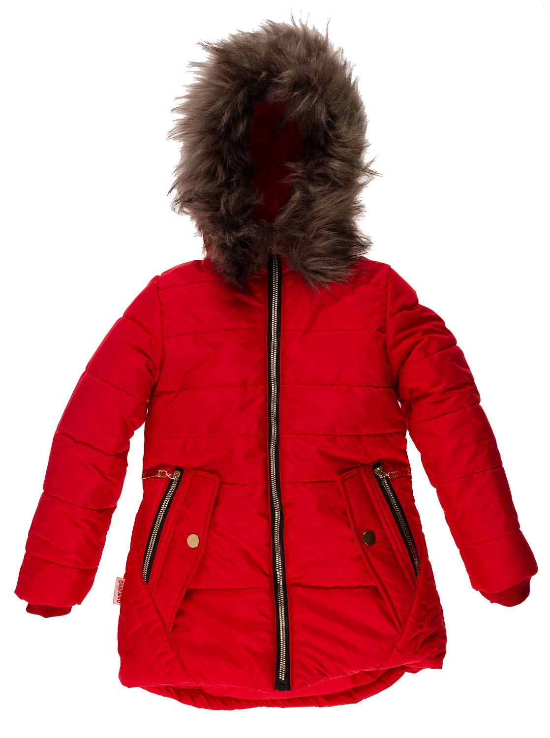 Куртка зимняя для девочки Одягайко красная 20172 - цена
