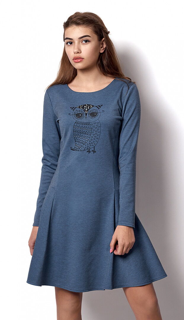 Трикотажное платье для девочки Mevis синее 2272-02 - цена