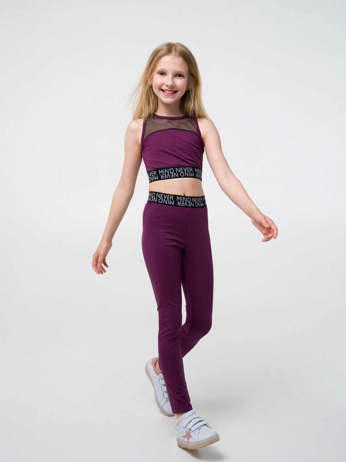 Спортивный топ для девочки SMIL бордовый 110662/110665/110670 - фотография