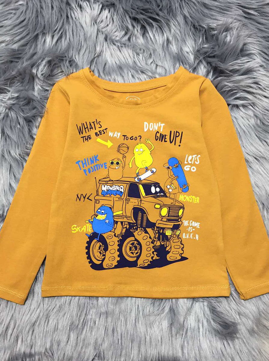 Реглан для мальчика Фламинго Monster горчичный 186-416 - цена