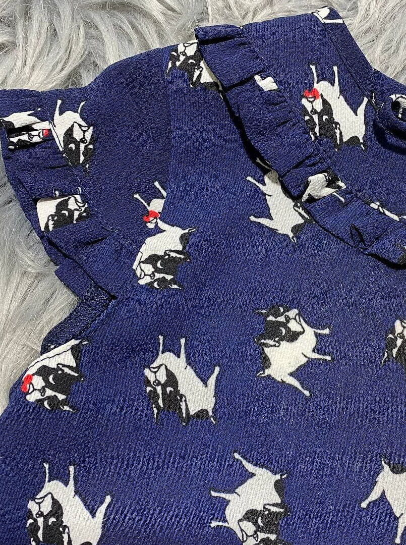 Блузка для девочки Mevis синяя 3846-03 - фото