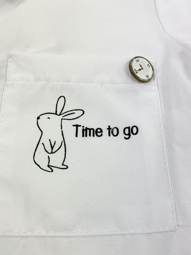 Рубашка для девочки Mevis Time to go белая 4134-01 - фотография