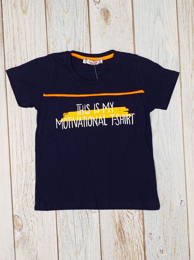 Футболка для мальчика Isobel Motivation темно-синяя 5821 - фото