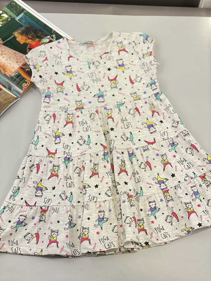 Летнее платье для девочки PATY KIDS Фитнескошки серое 51326 - Украина