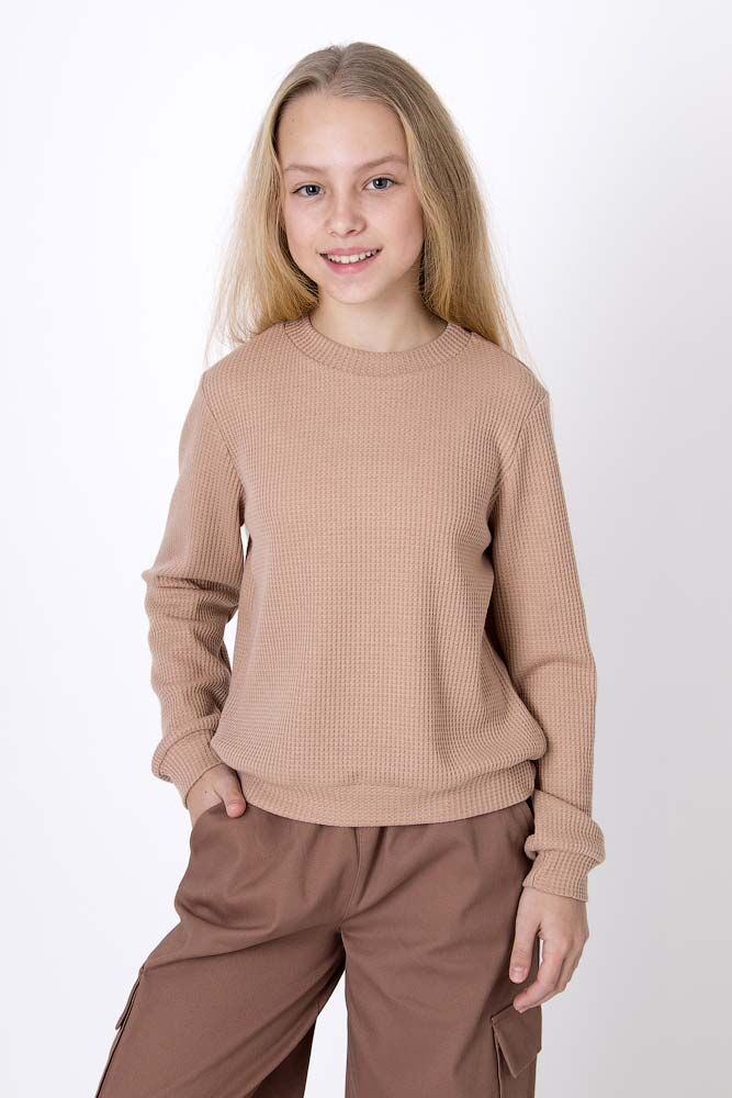 Свитшот для девочки Mevis коричнева карамель 4771-03 - цена
