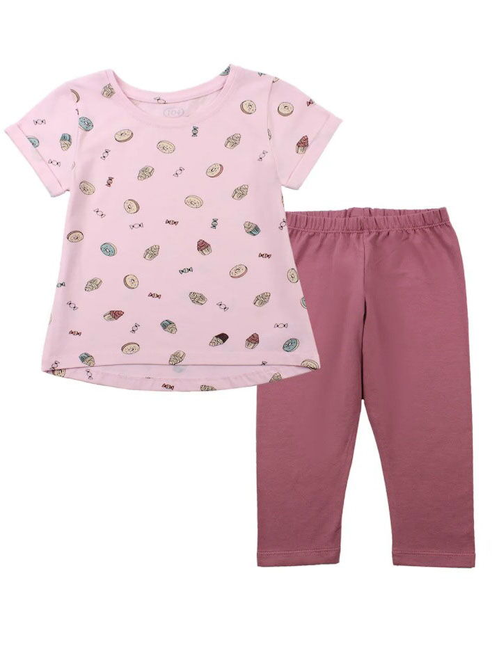Комплект футболка и бриджи для девчоки Фламинго Cake розовый 046-420 - цена