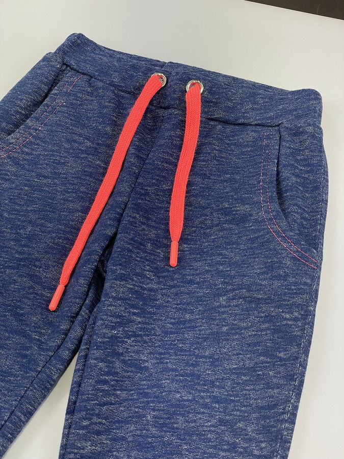 Спортивные штаны для девочки SMIL Be happy темно-синий меланж - размеры
