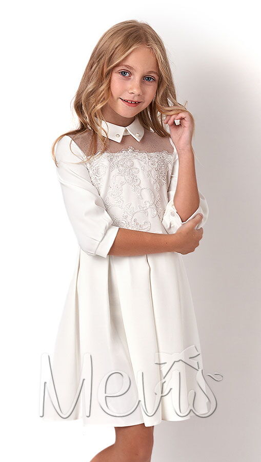 Нарядное платье для девочки Mevis белое 2950-03 - цена