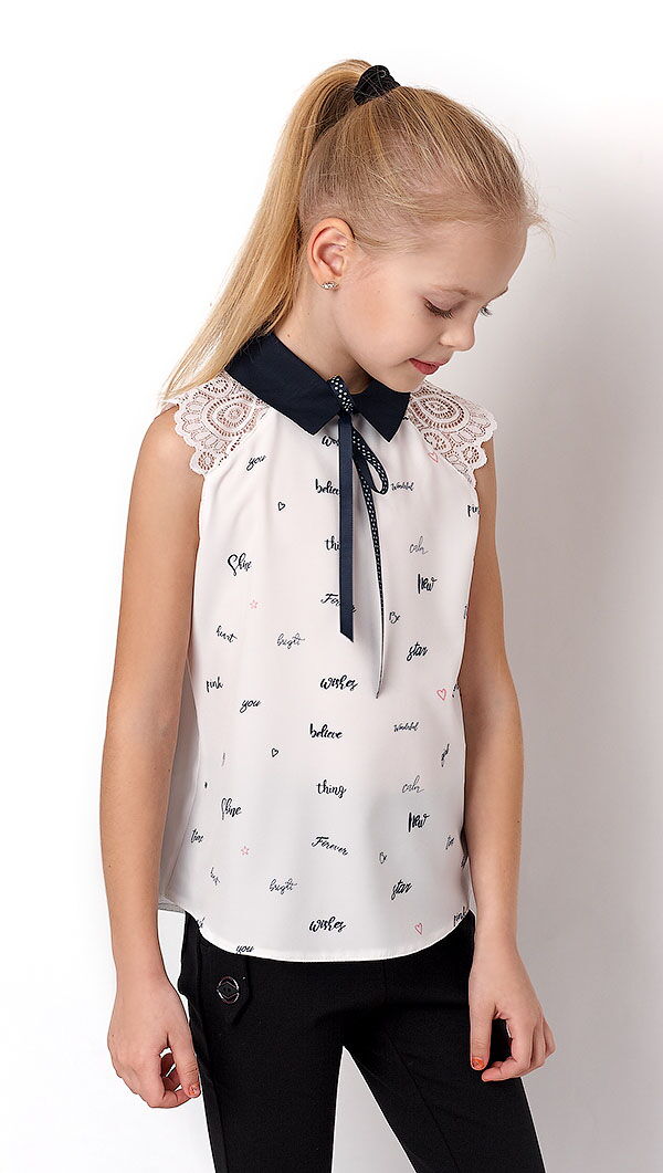 Блузка для девочки Mevis молочная 3181-02 - цена
