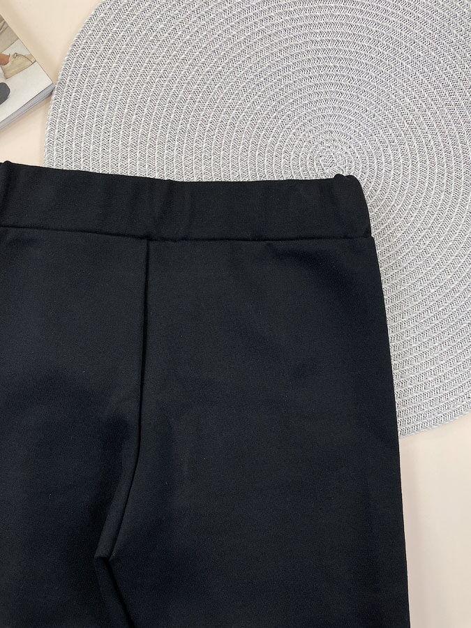 Школьные брючки-лосины для девочки Mevis черные 4998-01 - фотография