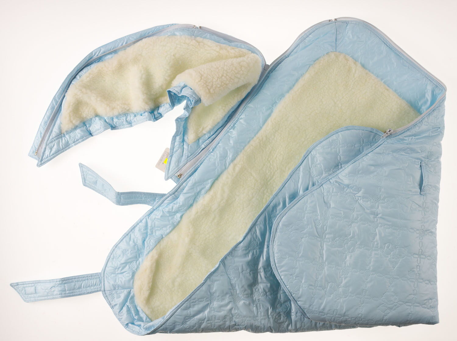 Одеяло-конверт меховой МИНИ голубой ОКМ - фото